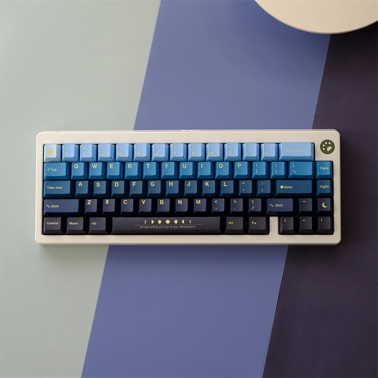 129 teclas Moonrise Keycap para teclado mecánico para jugar PBT Cherry perfil tinte sublimación Keycaps negro azul gradiente teclas - imagen 5