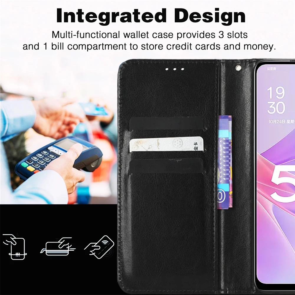 Funda de cuero con tapa para OnePlus Nord CE 5 CE5 5G, funda protectora, billetera con ranura para tarjetas y soporte - imagen 2