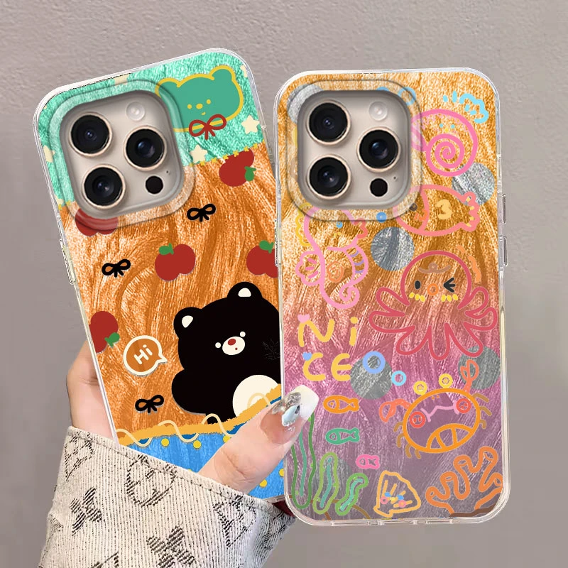 Funda para iPhone 16 16 Pro Max 5G, funda para teléfono con patrón de Panda y gato de dibujos animados, parachoques protector de silicona de moda Popular para IPhone 16 - imagen 4