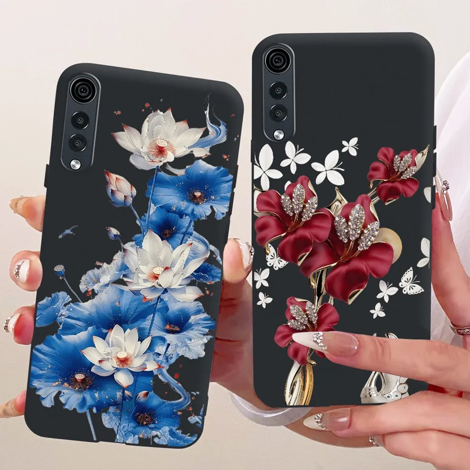 Para LG funda de terciopelo LMG910EMW Popular flor suave funda de silicona a prueba de golpes para LG Velvet 5G UW LM-G900N Coque en LGVelvet Fundas