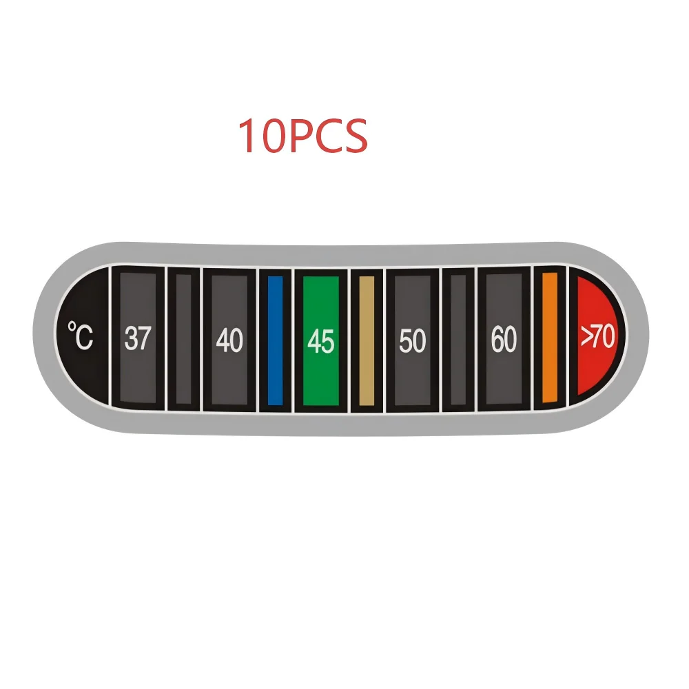 10/5 piezas 37-70 ℃ Pegatina impermeable para termómetro de Color, termómetro portátil, taza, hervidor, probador de temperatura, pegatinas