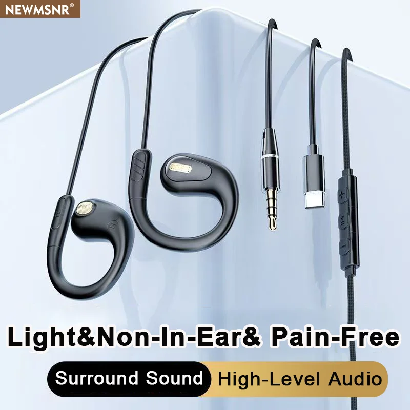 Auriculares con Control por cable tipo C y 3,5mm con Clip, auriculares con sonido envolvente 9D, auriculares deportivos para jugadores, auriculares ENC con micrófono HD para Samsung