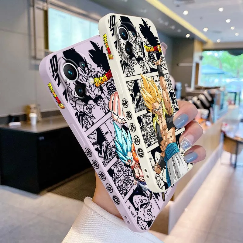 D-Dragon Ball Son Goku Saiyan cubierta para Xiaomi Mi 17 15 14 13 12 11 9 13T 12T Lite Pro Max 5G funda de teléfono con cuerda izquierda líquida - imagen 2