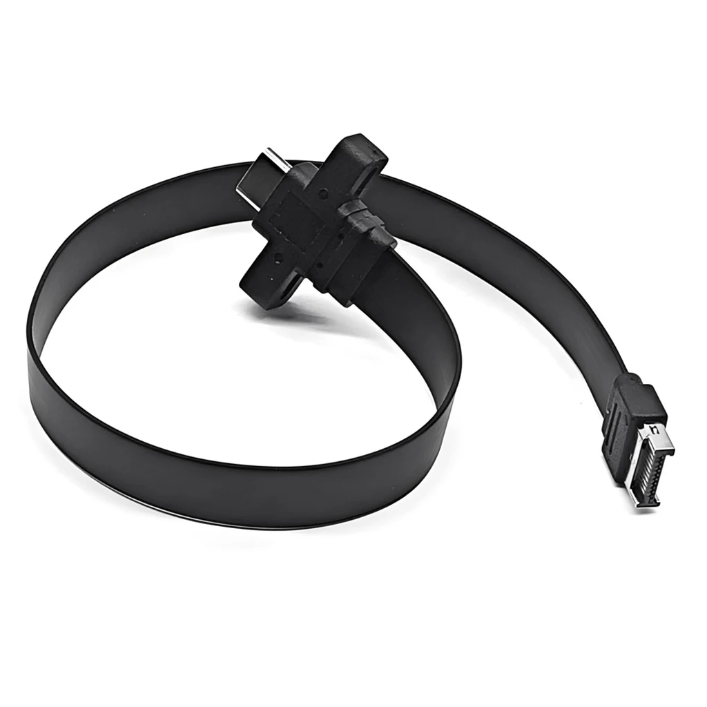 Cable de panel frontal USB 3,2, Cable de extensión de conector tipo E a tipo C, Cable adaptador GEN2 * 2 de 20Gbps con tornillo de 30cm/50cm - imagen 2