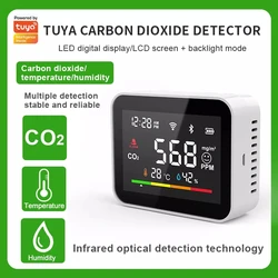 Tuya Detector CO2 WiFi inteligente interior con alarma tiempo real