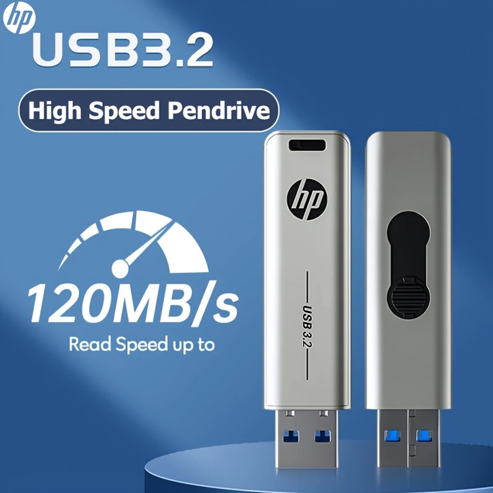 Unidad flash HP 256G USB 3,2, 128GB, 64GB, 32GB, memoria USB de Metal, personalidad creativa, disco U de empuje y tracción de alta velocidad - imagen 2