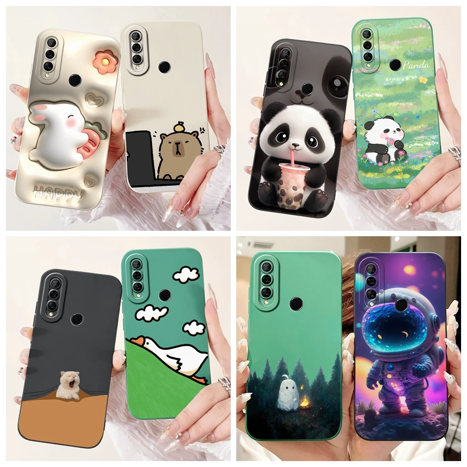 Para Huawei P30 Lite funda MAR-LX1A MAR-LX1M MAR-LX2 protección de cámara funda suave para Huawei Nova 4e Honor 20S fundas de teléfono de dibujos animados