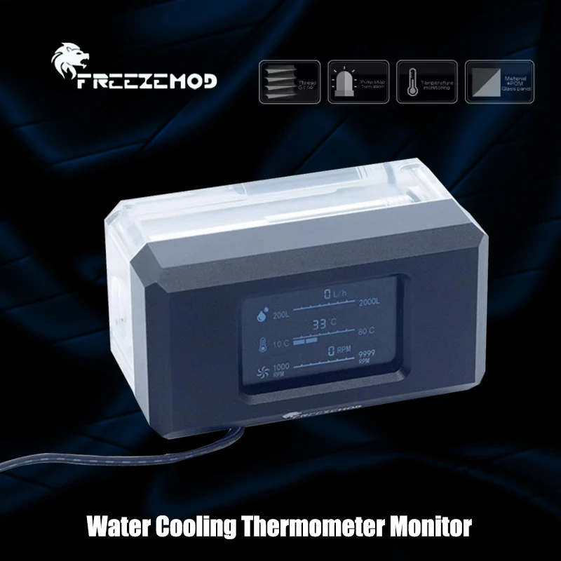 FREEZEMOD LSJ-ZN Enfriador de líquidos para PC Sensor de flujo ARGB de 5 V + caudal + termómetro Monitor de refrigeración por agua 3 en 1 Pantalla digital OLED, - imagen 4