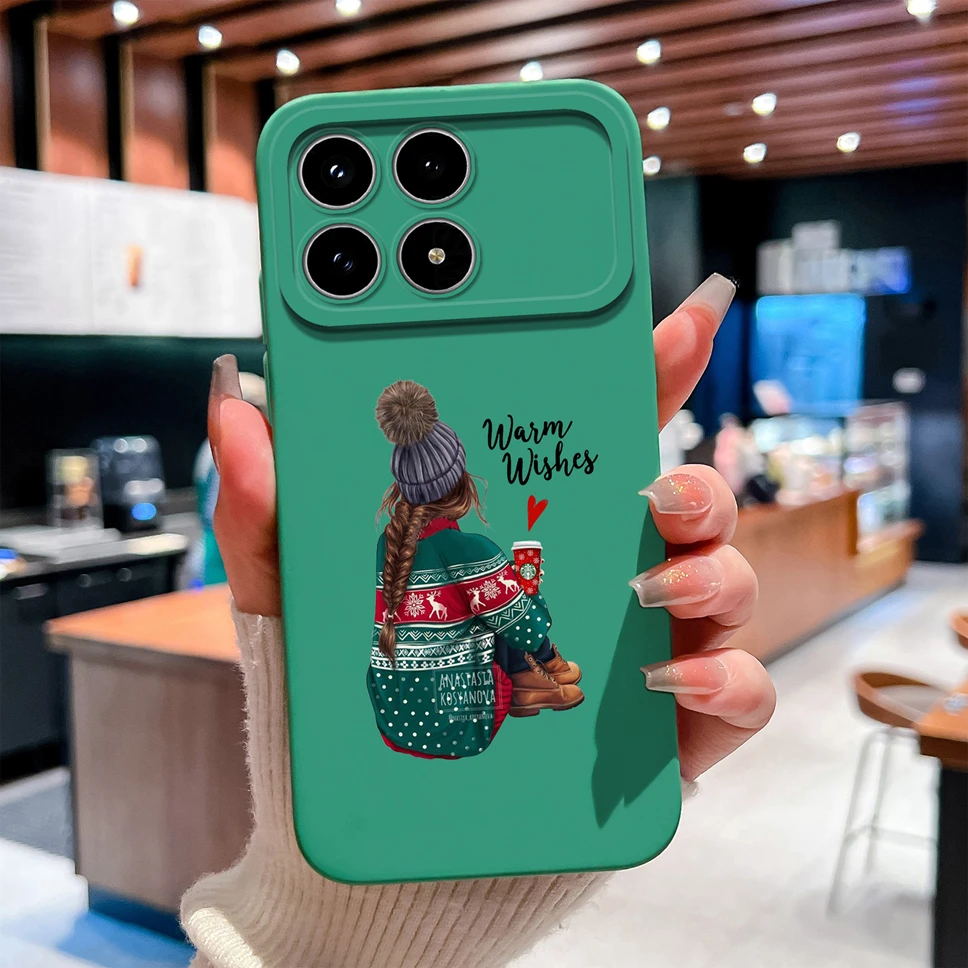 Funda de teléfono para Xiaomi Redmi K90 Pro Max, Funda protectora de silicona líquida suave con patrones de chica bonita para RedmiK 90, Funda anticaída - imagen 5