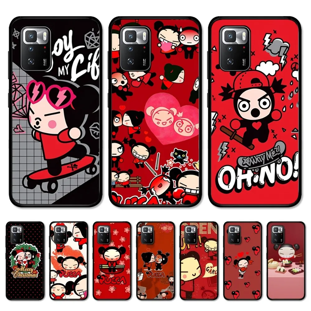 Funda de teléfono Pucca y Garu para Redmi Note 4X5 A 6 7 8 T 9 9S 10 11S 11Epro Poco M3 Pro