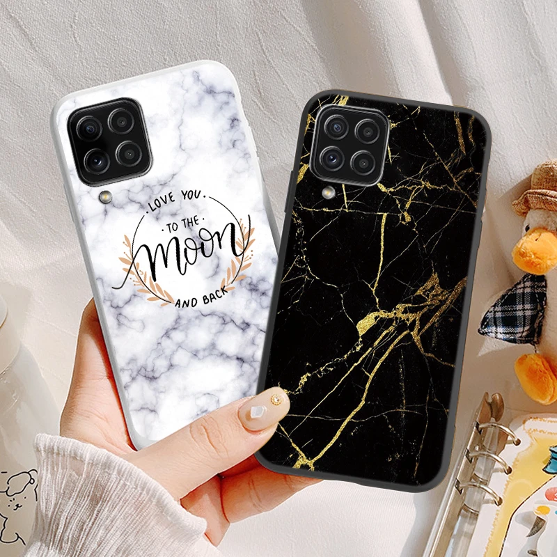 Funda de teléfono con diseño de mármol para Samsung Galaxy A12 F12 M12 A22 Funda protectora suave Funda para Samsung A 12 22 M Coque transparente - imagen 2