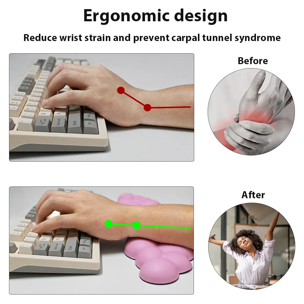 Alfombrilla de ratón suave antideslizante, Material de goma, reposamuñecas para oficina, accesorios de juego, forma de nube, teclado, alfombrilla de ratón para juegos - imagen 2