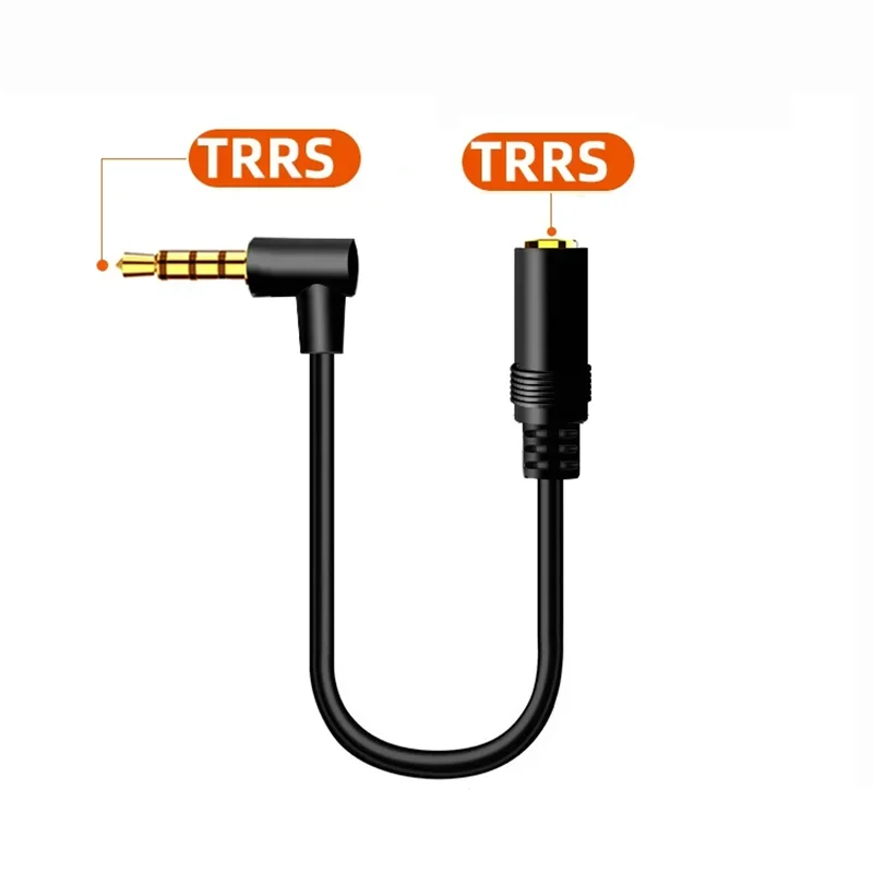 Cable de extensión para auriculares, 90 grados, 3,5mm, TRS/TRRS, conector macho a hembra, Cable de Audio para PC, MP3, Smartphone, tableta, altavoz, auricular - imagen 3