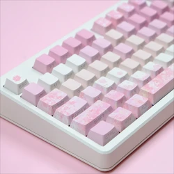 ECHOME Teclas PBT cerezo rosa para teclado mecánico sublimación