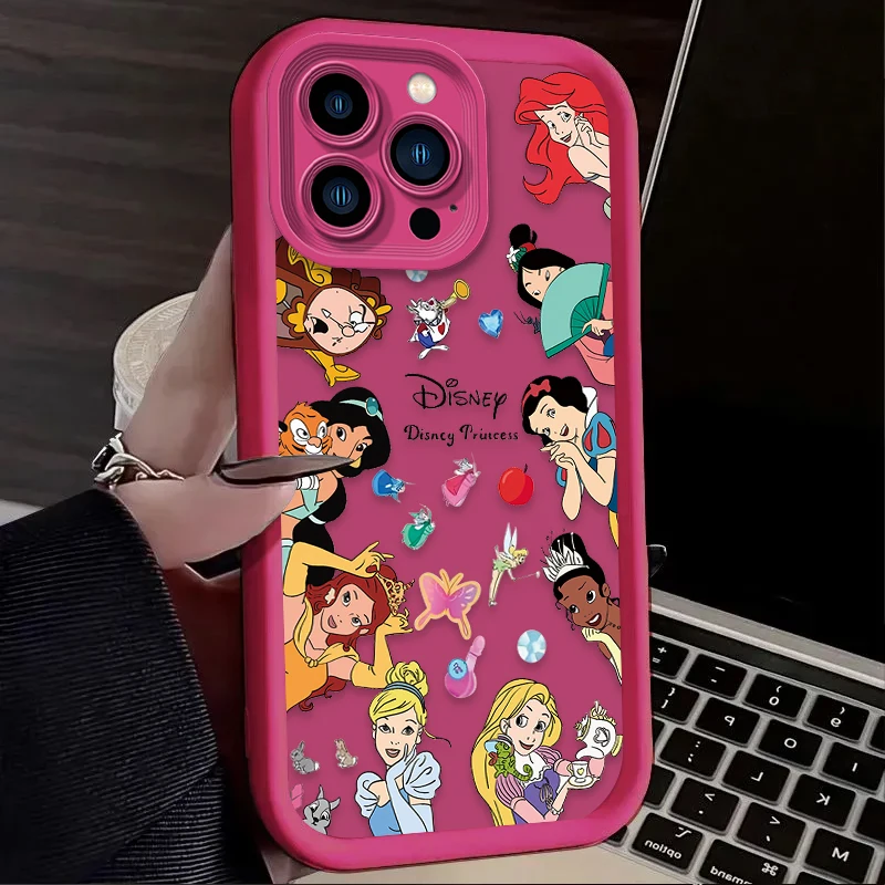 Funda de princesa de Disney para iPhone 16 15 14 13 12 11 Pro Max X XS X S Max XR SE 2020 7 8 Plus iphone16 funda trasera de silicona suave - imagen 4