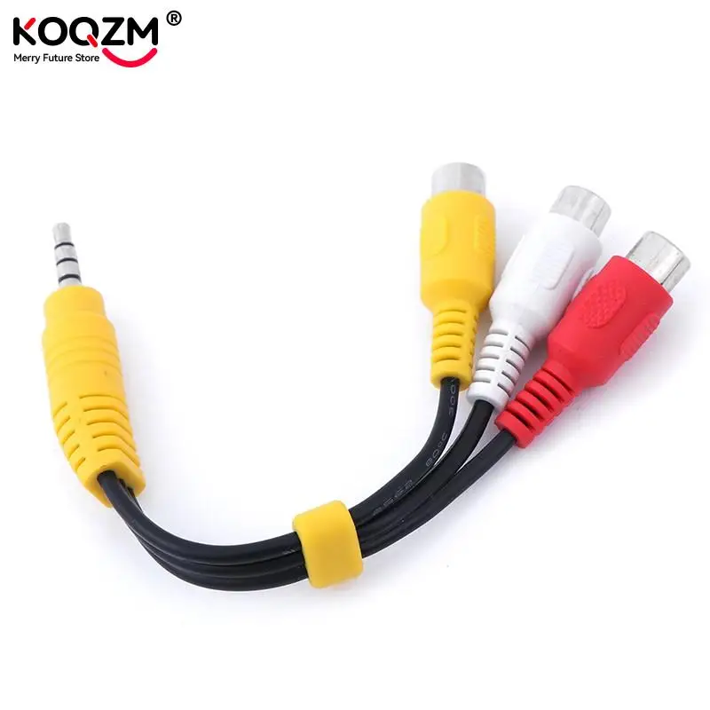 Cable adaptador Aux macho de 3,5mm a 3 RCA hembra, adaptador AV para Audio y vídeo de alto rendimiento, 1 unidad - imagen 5
