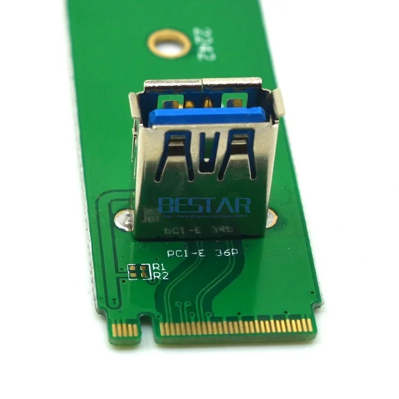 Elevador USB 3,0 PCI-E 1X 16X a M.2 PCIE USB 3,0 NGFF M2 NVMe convertidor de extensión de tarjeta gráfica de minería adaptador extensor de tarjeta - imagen 5