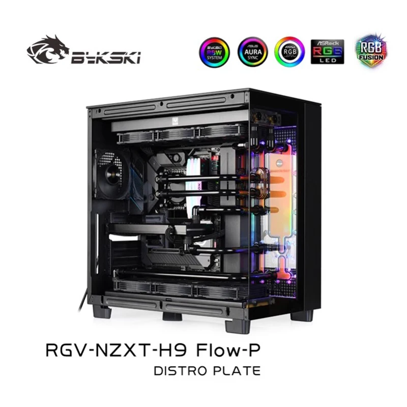Bykski-placa acrílica astro/placa enfriadora, solución para NZXT H9 FIow / Kit para CPU y bloque GPU/en su lugar depósito - imagen 4