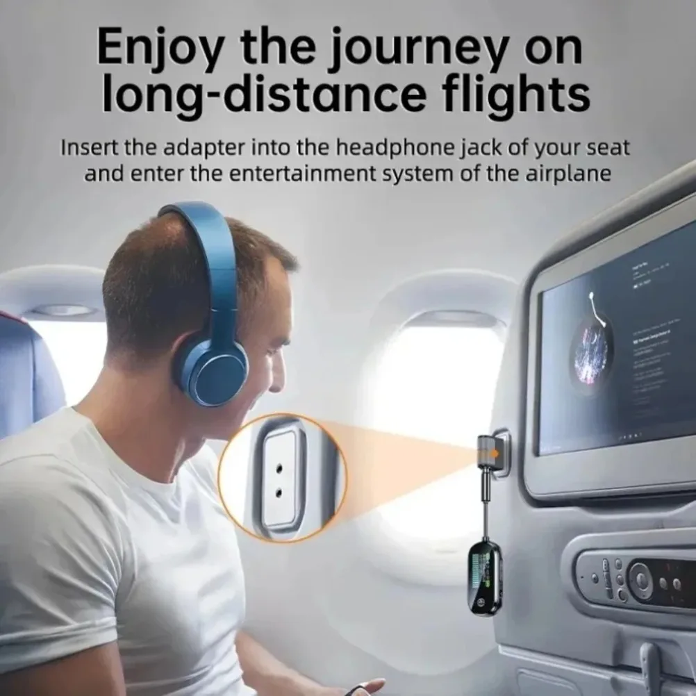 Adaptador transmisor receptor Bluetooth 5,4 para avión, reproductor de MP3 auxiliar de 3,5 MM, adaptador de Audio HIFI para PC, TV, altavoz para el hogar y el coche 2 en 1 - imagen 4