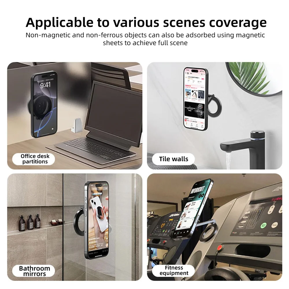 Soporte magnético para teléfono VRIG de doble cara con tornillo de 1/4 ", soporte magnético para teléfono y coche, soporte para gimnasio para iPhone 16, 15, 14, 13, 12, trípode Android - imagen 3