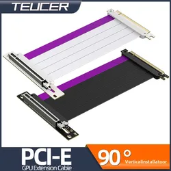 TEUCER Cable Riser PCIe 4.0 x16 para GPU con ángulo de 90°