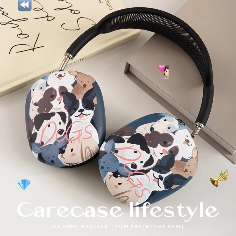 Funda protectora de auriculares con animales bonitos para AirPods Max, funda para auriculares con ilustración de dibujos animados para Airpods Max, accesorios para auriculares - imagen 2