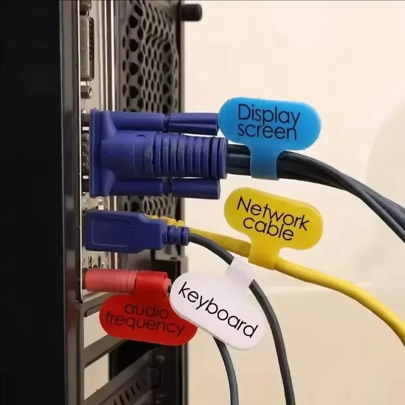 Etiquetas autoadhesivas cables impermeables antidesgarro gestión hogar - imagen 4