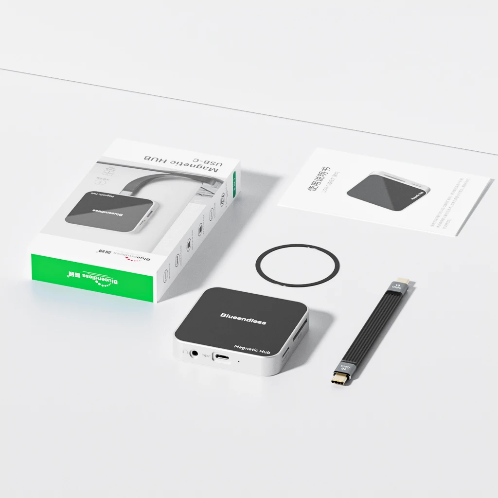 Blueendless magnético USB C Hub tipo C adaptador multipuerto acoplamiento Satation para portátil Smartphone - imagen 4