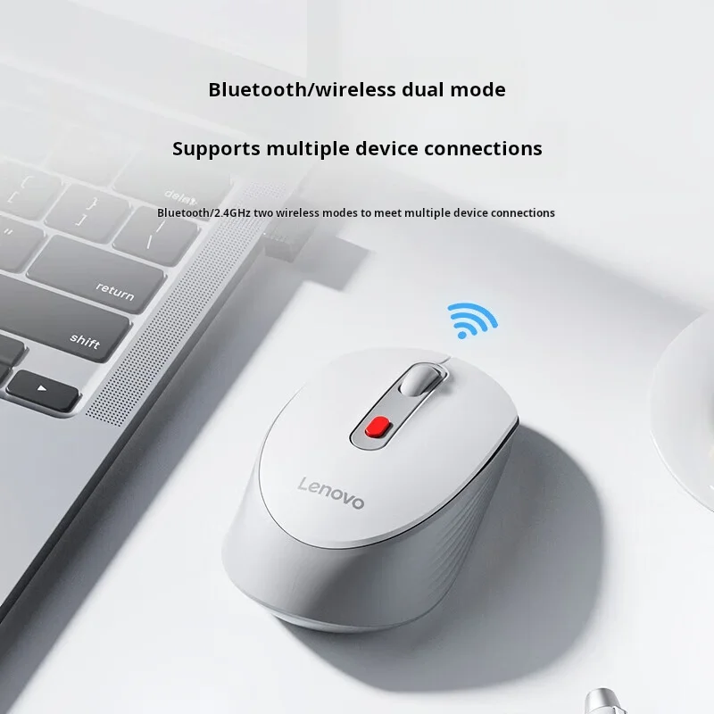 Ratón de carga de modo dual Bluetooth inalámbrico Lenovo M28 - Diseño ergonómico de oficina portátil - Adecuado para computadoras de escritorio PC todo en uno - imagen 3