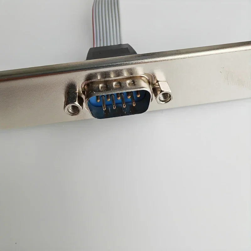 Soporte de puerto serie DB9 RS232 a IDC 10 pines 9 pines macho hembra conector de Cable de cinta placa base de ordenador montaje en Panel - imagen 2