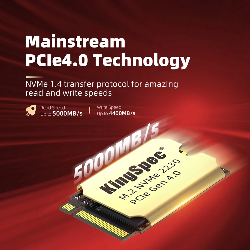 KingSpec-disco duro M2 NVMe SSD de 1TB, unidad interna de estado sólido M.2 PCIe 4,0x4 SSD 2230 para Steam Deck PS5 - imagen 3