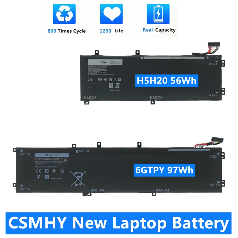 CSMHY nueva batería de ordenador portátil 6GTPY H5H20 para DELL XPS 15 9570 9560 7590 para DELL Precision 5520 5530 Series Notebook