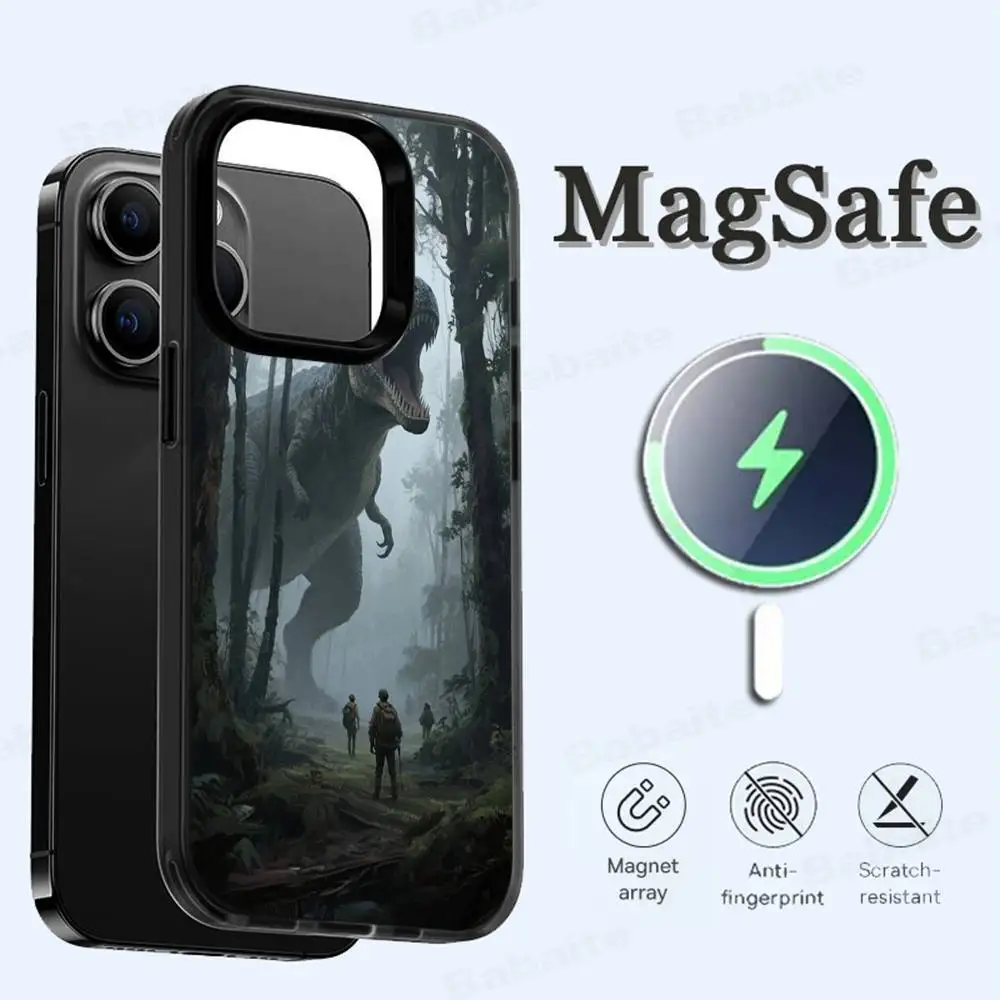 Funda magnética para teléfono Jurassic Park Dinosaur para iPhone 16 14 13 12 11 15 Pro Max Plus para cubierta de carga inalámbrica Magsafe - imagen 2
