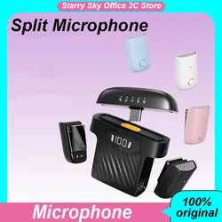 Micrófono de cuello inalámbrico dividido, reducción de ruido, recepción remota, micrófono ligero portátil, micrófono magnético para transmisión en vivo