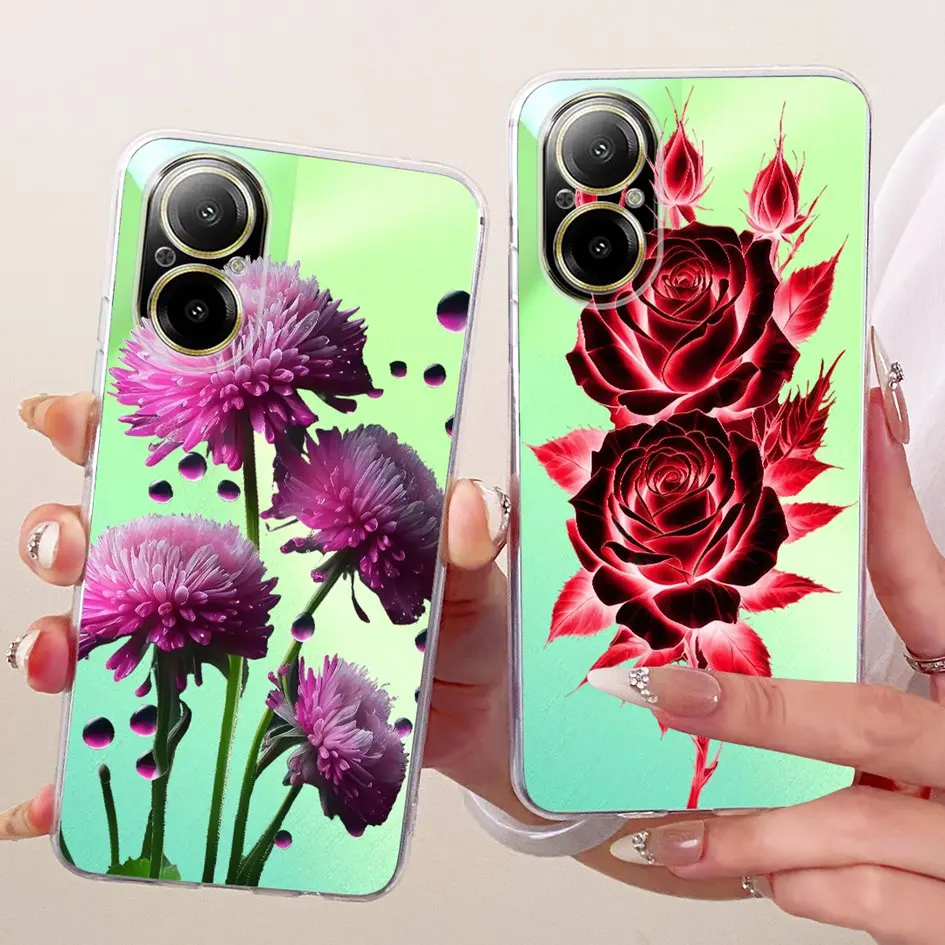 Para Realme C67 funda Realme C67 funda transparente de silicona suave TPU moda mariposa funda protectora de teléfono para RealmeC67 4G funda - imagen 2