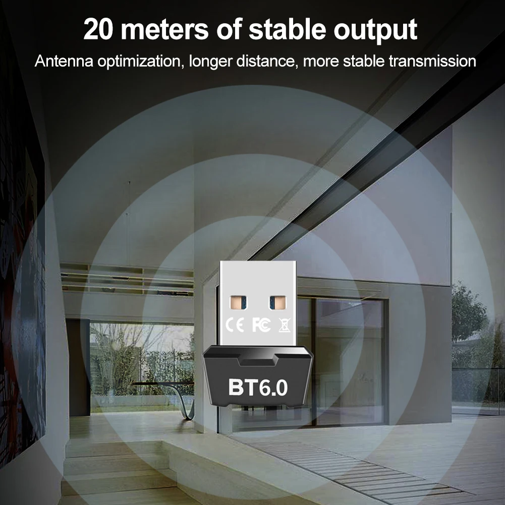 Adaptador Bluetooth 6,0 adaptadores Dongle inalámbricos Plug Play transmisor receptor para teclado/ratón/auriculares/altavoz controlador gratis - imagen 3