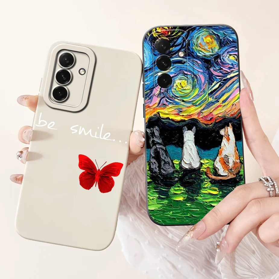 Para Samsung Galaxy A56 5G funda A16 A26 A36 lindo gato dinosaurio caramelo funda de teléfono para Samsung A56 A 16 26 Galaxy A36 bolsas de cubierta suave - imagen 2
