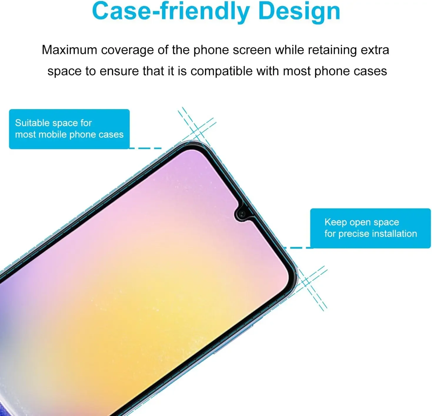 Protector de pantalla de vidrio templado para móvil, película de vidrio para Samsung Galaxy A15, A25, A35, A55, 5G, A21S, A22, 23, 24, A33, A34, A52, A73, 4 unidades - imagen 3