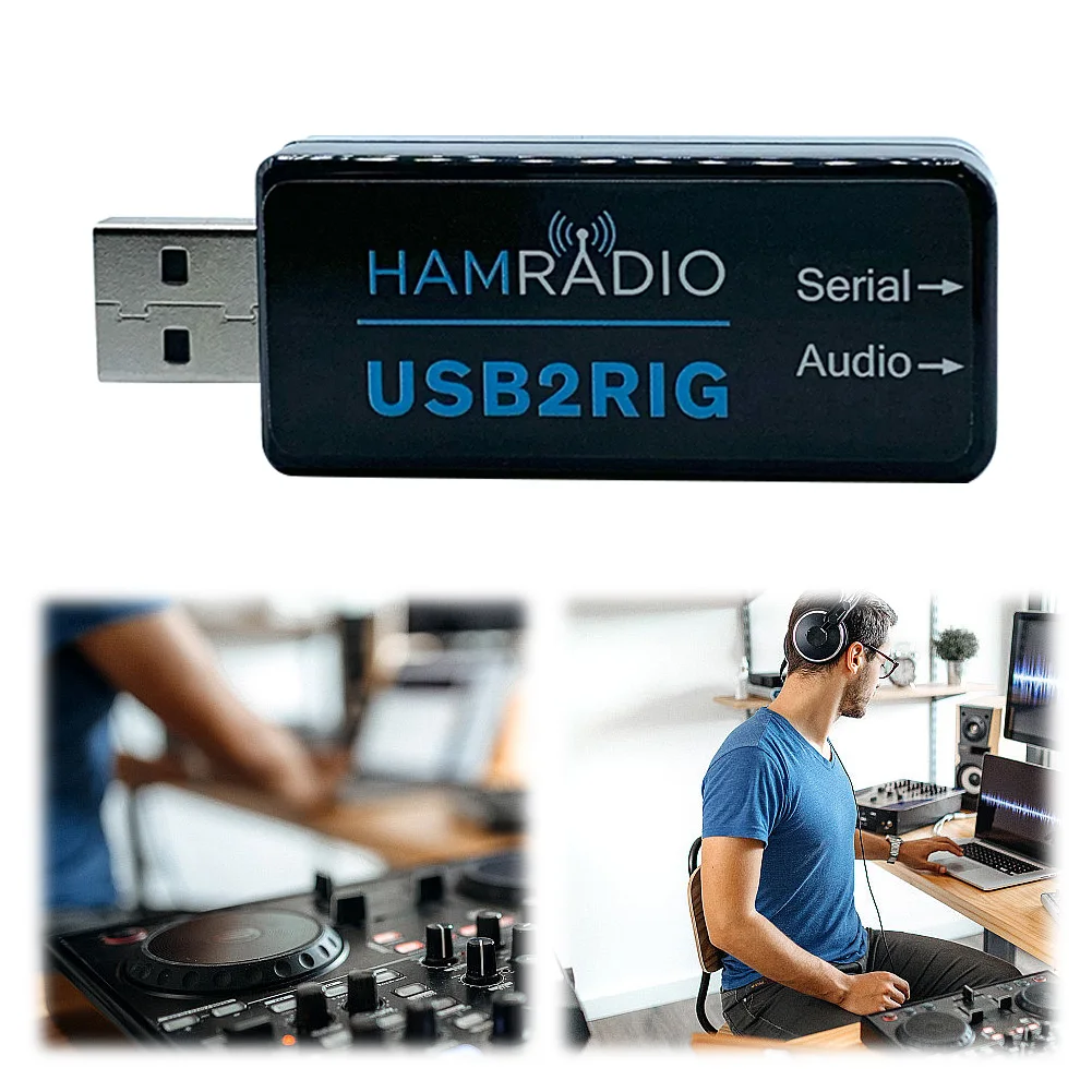 Adaptador de sonido USB2RIG, compatible con PTT con Control VOX, adaptador de Audio USB, adaptador de conector de tarjeta de sonido USB para KENWOOD YAESU ICOM