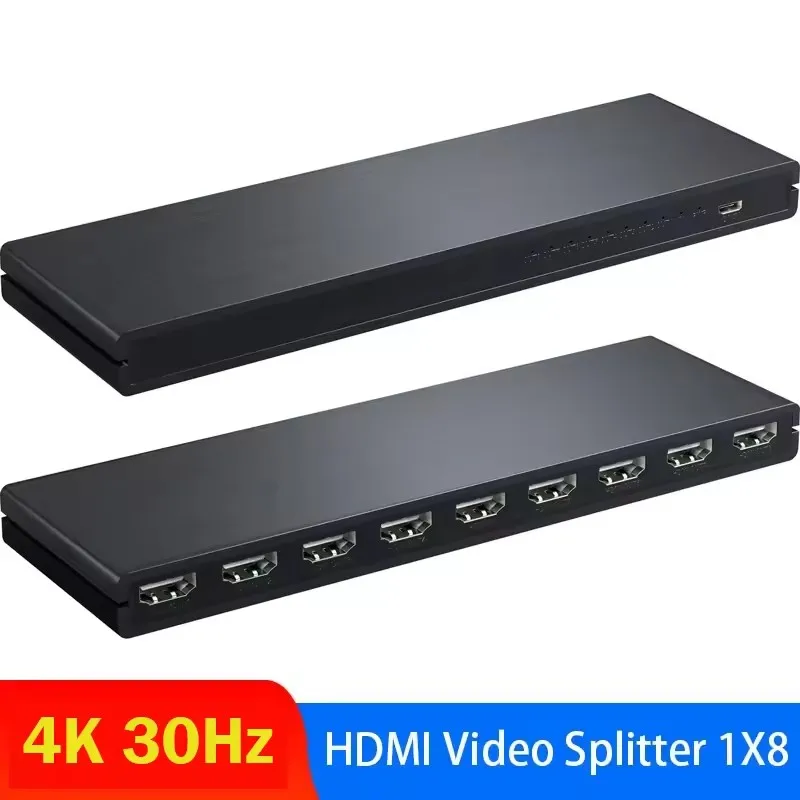 Convertidor distribuidor de Audio y vídeo divisor HDMI 4K 1x8 para DVD Xbox PS4 ordenador portátil PC a Monitor de TV pantalla de modo de copia de 1 entrada y 8 salidas