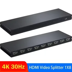 Convertidor distribuidor de Audio y vídeo divisor HDMI 4K 1x8 para DVD Xbox PS4 ordenador portátil PC a Monitor de TV pantalla de modo de copia de 1 entrada y 8 salidas