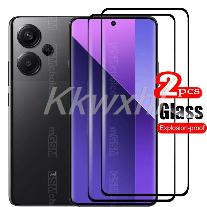 Pegamento completo curvo 3D 9H para Xiaomi Redmi Note 13 Pro + cubierta de vidrio templado en RedmiNote13Pro Plus película protectora de pantalla, 2 uds.