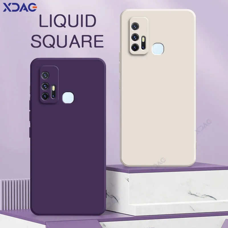 Funda de teléfono de doble forro para VIVO Z6 5G, carcasa trasera de silicona líquida cuadrada Original, VIVOZ6 Global, 360 - imagen 2