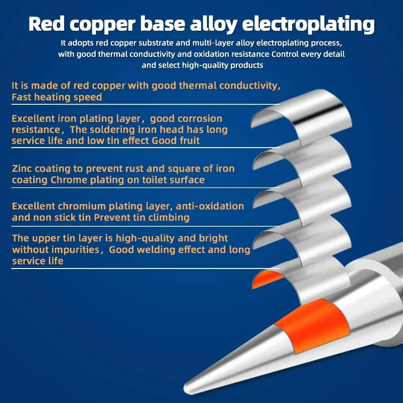 5 uds 936 puntas de pistola para soldar 900M-T-K, 900M-T-IS, 900M-T-I, 900M-T-4C, 900M-T-2.4D puntas de soldadura sin plomo cabeza tipo Universal - imagen 3