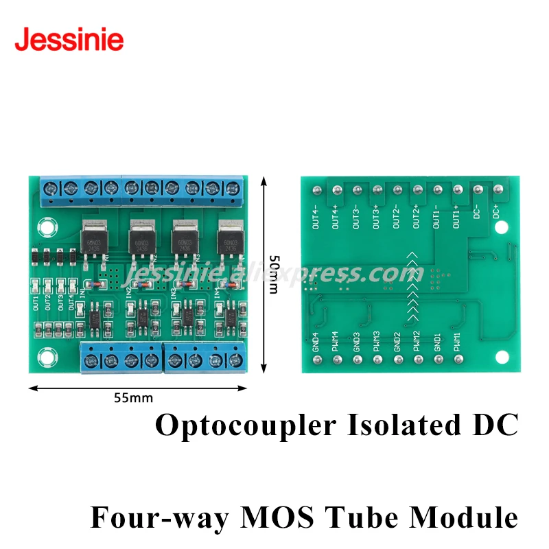 MOS FET F5305S 60N03 controlador de interruptor de disparo de pulso de 4 canales entrada PWM constante para Motor LED aislamiento optoacoplador de 4 vías DC DIY