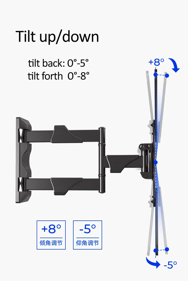 Soporte retráctil brazos oscilantes chrome plateado