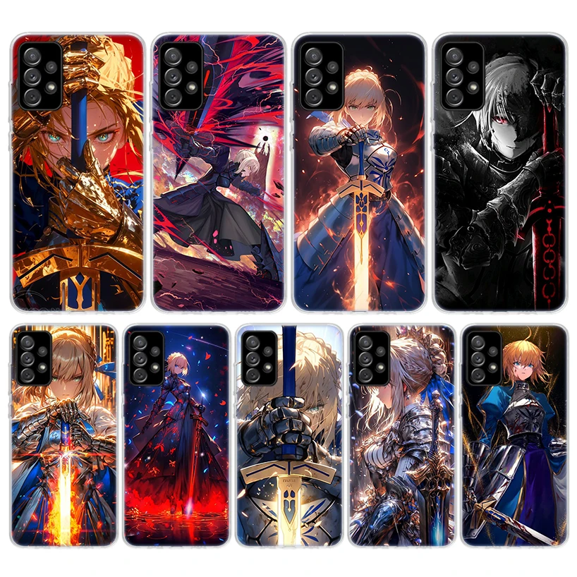Funda de teléfono de silicona Fate Zero Stay Night Saber para Samsung Galaxy A52 A51 A50S A42 A32 A22 A12 A02S A30S A20S A10S A41 A31 A21S A
