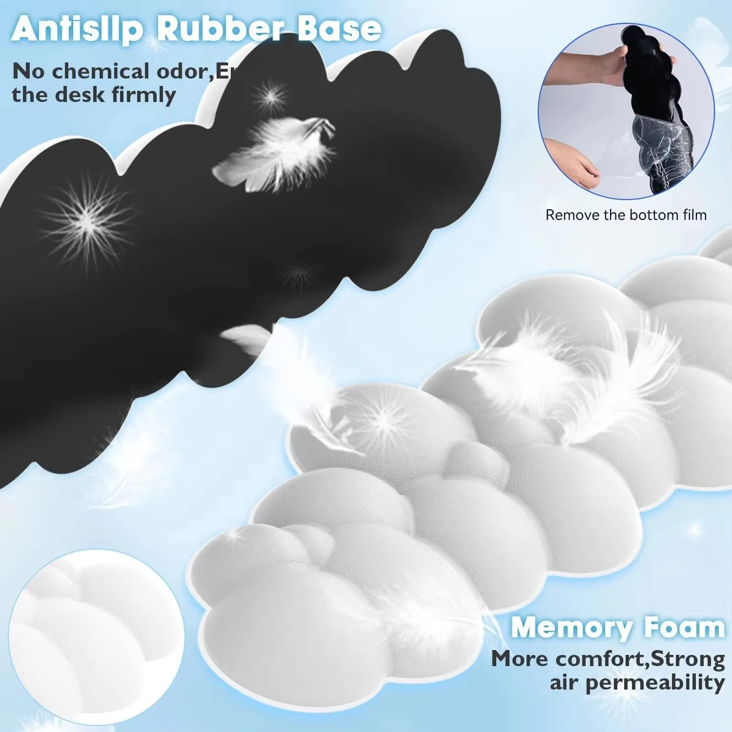 Alfombrilla de ratón ergonómica para teclado, reposamuñecas para oficina, protección para escribir, relajación, memoria de muñeca, alfombrilla para ratón, ordenador, portátil, escritorio - imagen 5