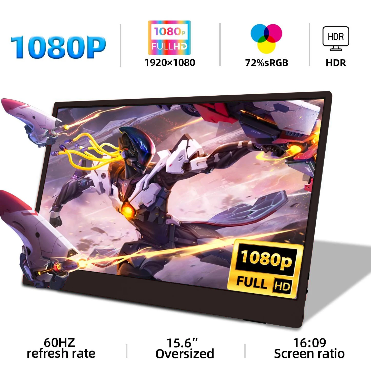 ZSUS 15,6 pulgadas 1920*1080 Monitor portátil 1080P para ordenador portátil XBox PS4/5 interruptor teléfono móvil extensión de PC Mointor móvil