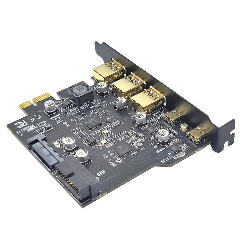 Tipo C USB 3,2 Gen1 tarjeta PCIE Hub USB 3,0 PCI Express placa PCI-E PCI E USB 3 adaptador multiplicador USB3 3,1 controlador tarjetas elevadoras - imagen 5